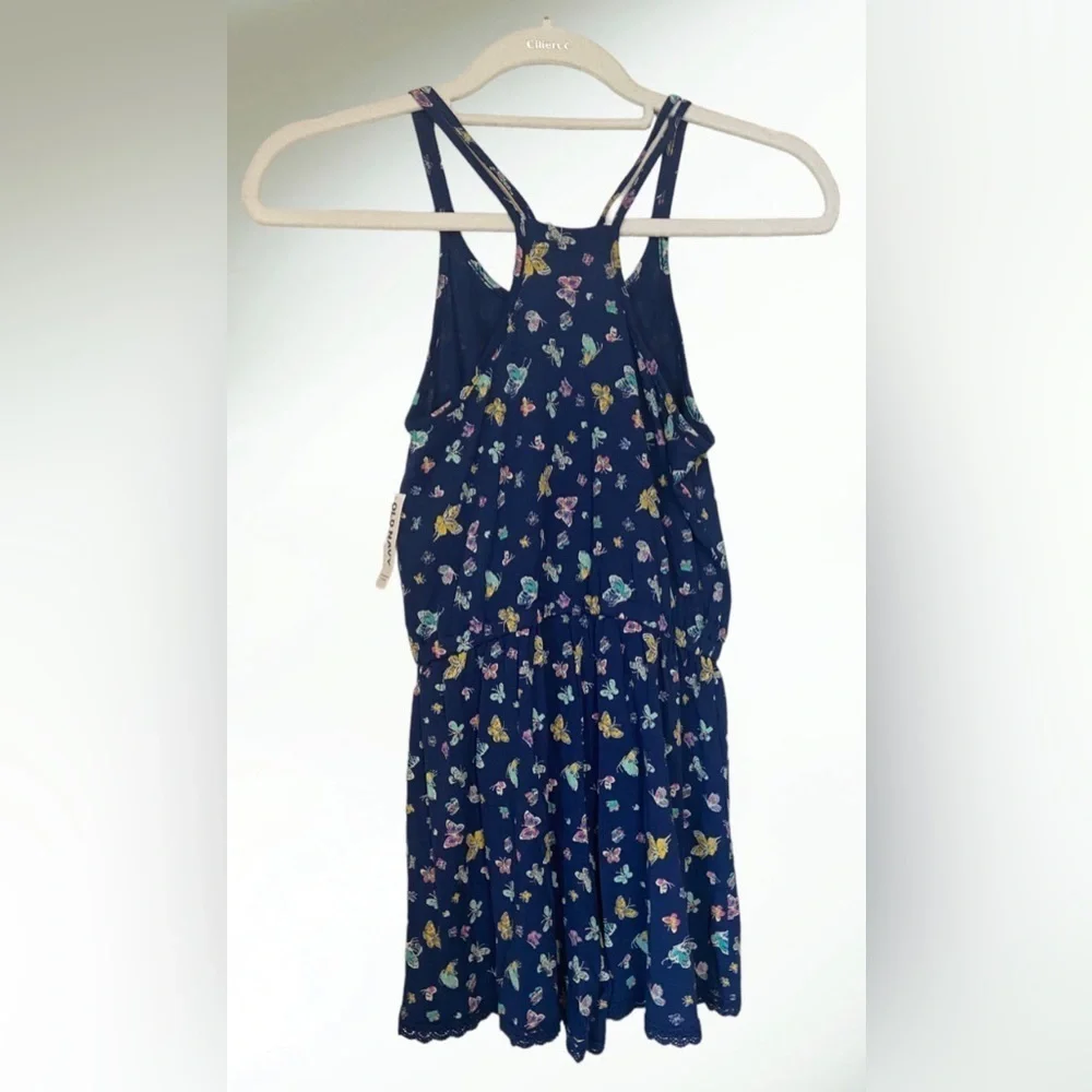 Old Navy Blue Short Romper with Butterflies Size: 8 New with Tags